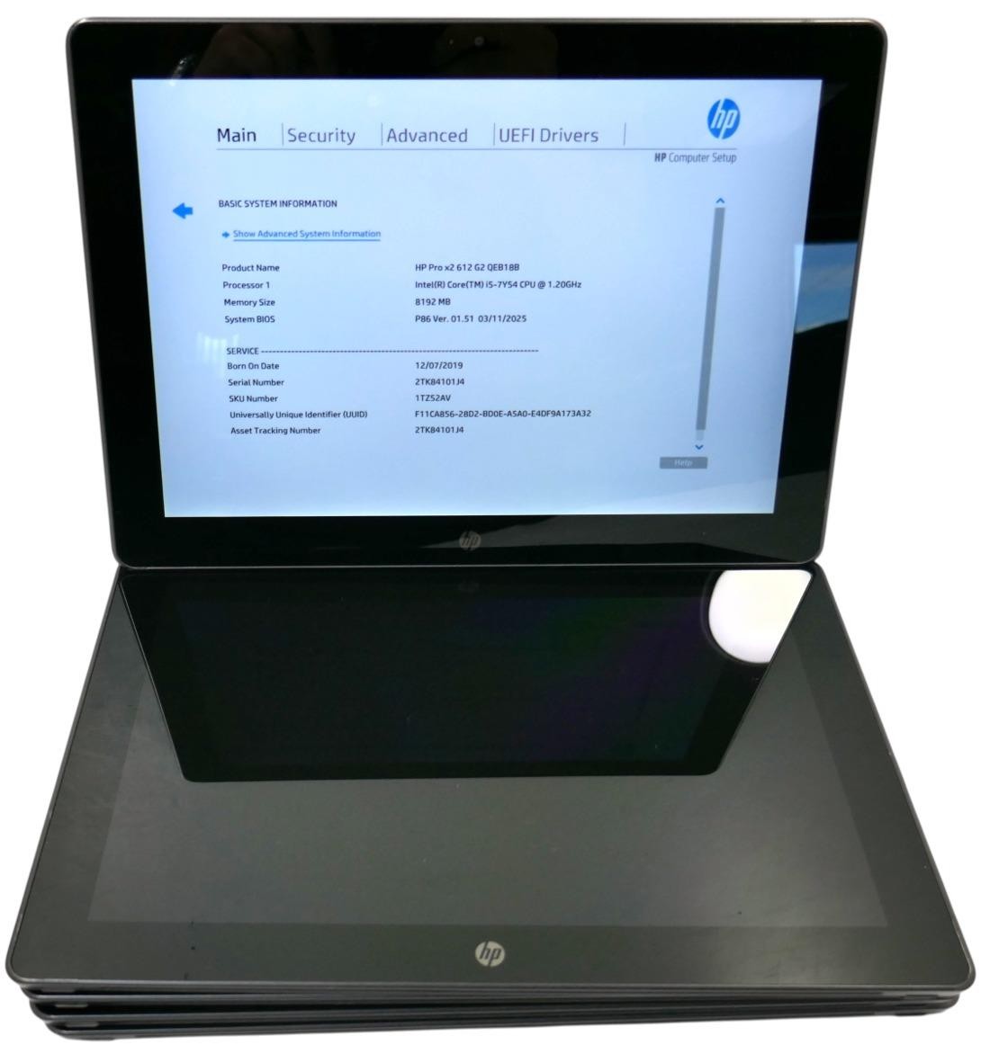 Lot 5 HP Pro X2 612 G2 Tablet Core i5-7Y54 1.20GHz 8GB No SSD