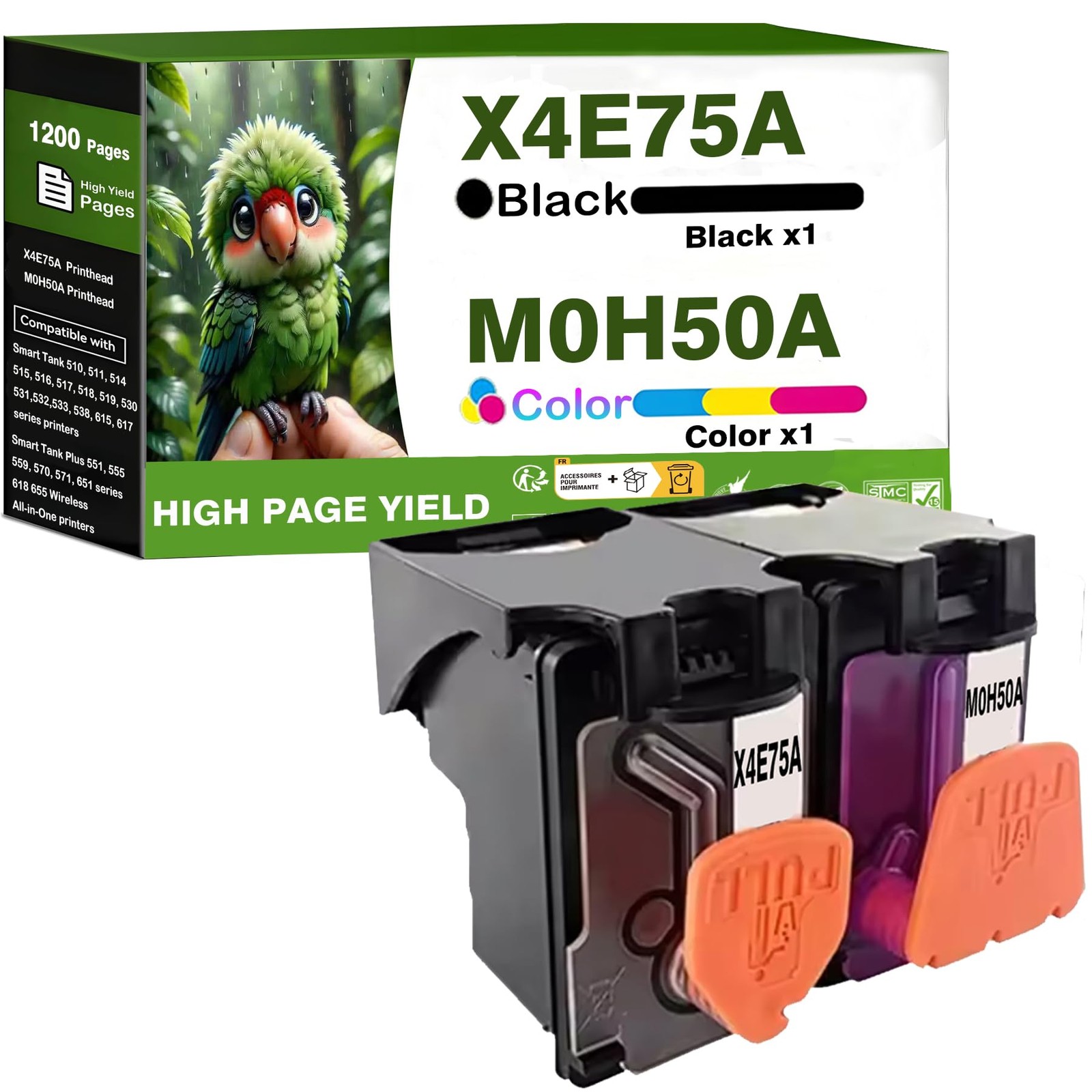 GT53 Print Head X4E75A M0H50A Printhead Combo Pack Use for Smart Tank 500 508...