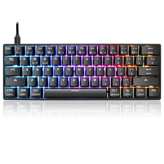GK61 61 Keys Gaming Mechanical Keyboard USB Wired RGB Backlit Gamer 