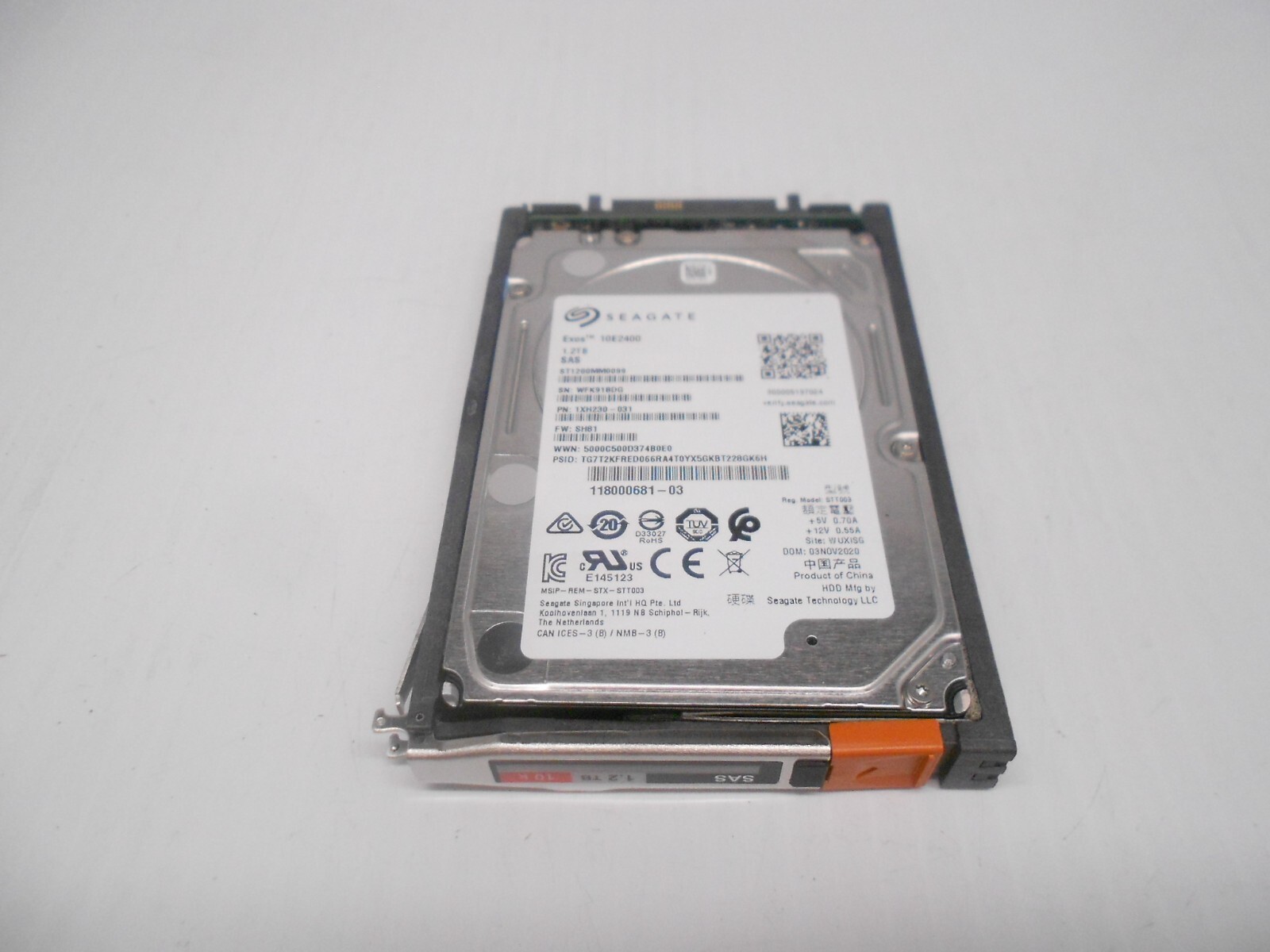 EMC 10E2400 1.2TB 10K 12G SAS 2.5'' HARD DRIVE UNITY DAE 005052744 118000681-03