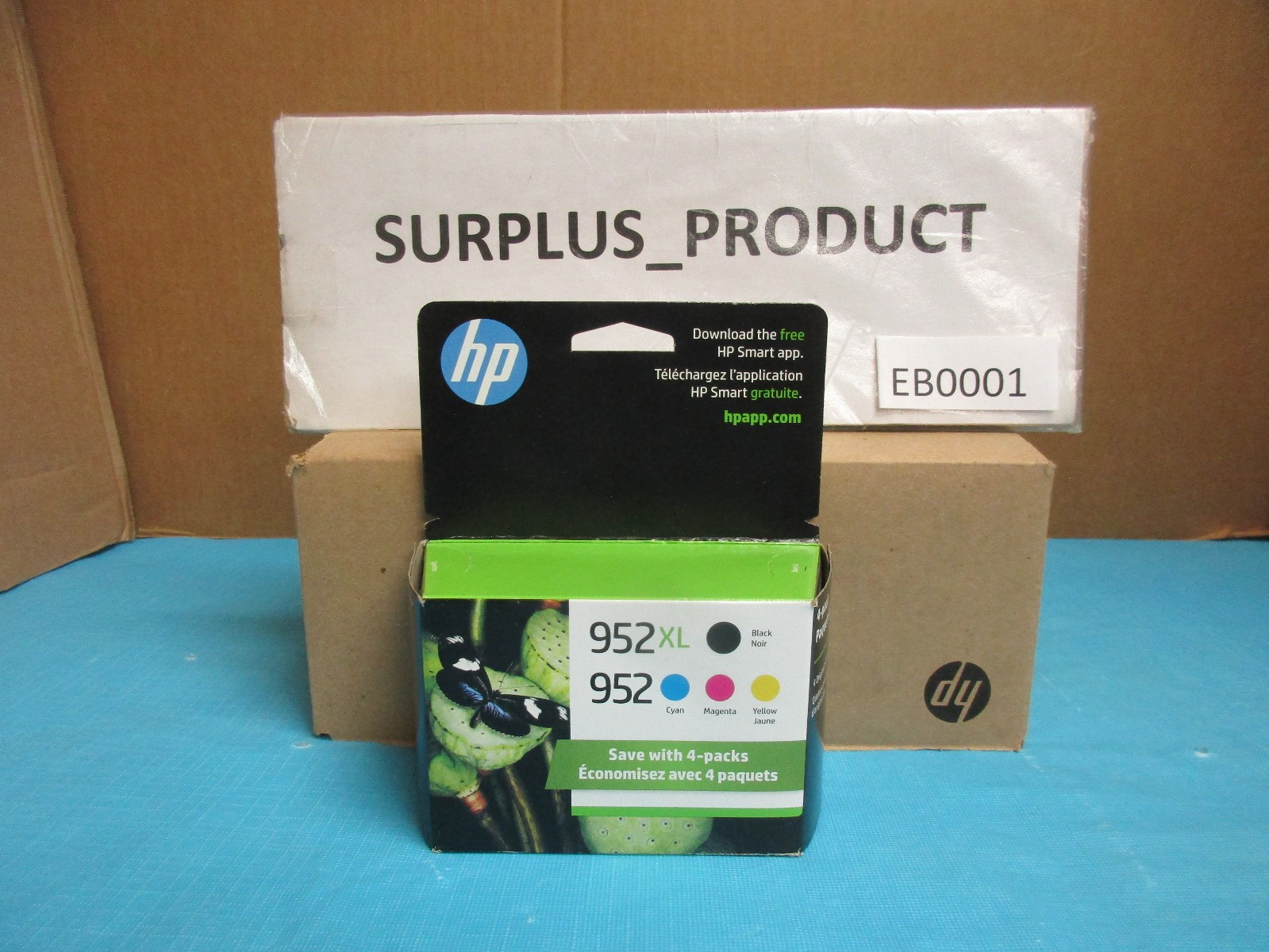 GENUINE HP 952XL BLACK & 952 COLOR INK N9K28AN COMBO 4 PACK NEW SEALED 06-26
