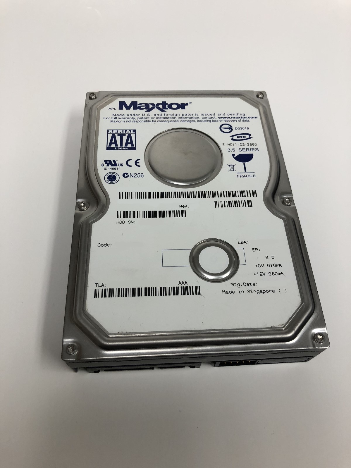 356537-002 Maxtor DiamondMax 8S 6N04T011513A 40GB 3.5" SATA150 Hard Drive