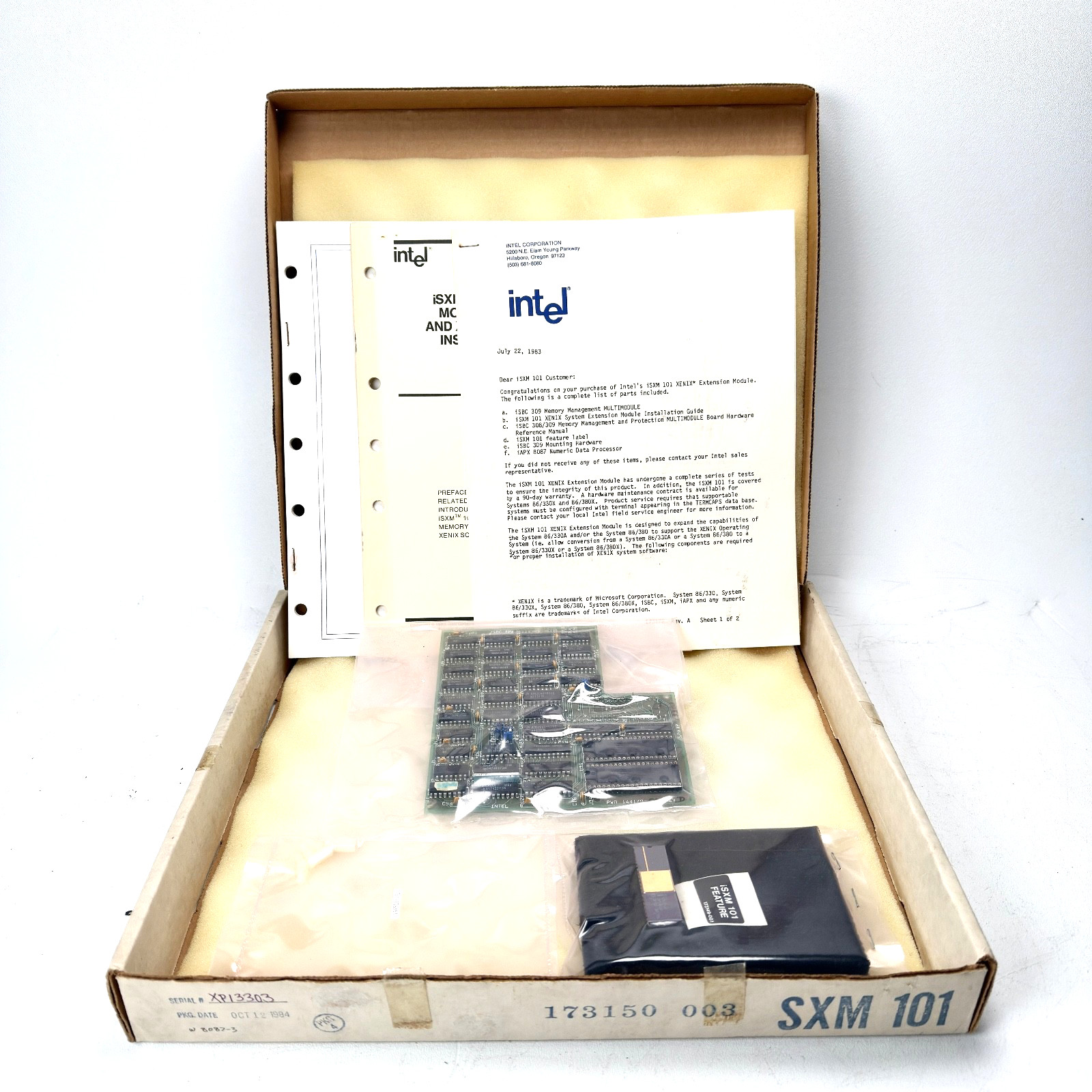 Intel iSXM 101 Kit iSBC 309 Multimodule Board with 8087-3 Gold Cap FPU Boxed