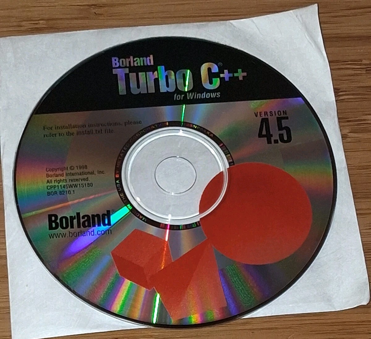 Vintage 1998 Borland C++ Version 4.5 for Windows CD-ROM