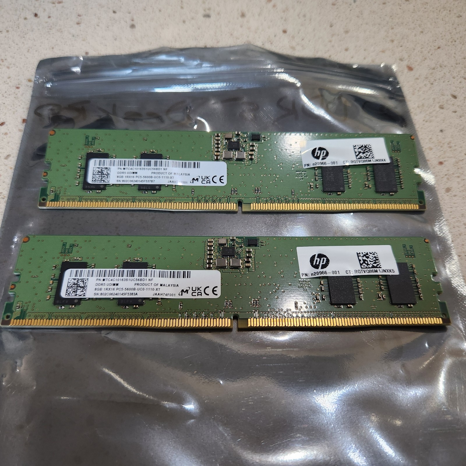 Micron 16GB (2x8GB) DDR5 5600MHz Desktop RAM PC5-5600B (MTC4C10163S1UC56BD1)
