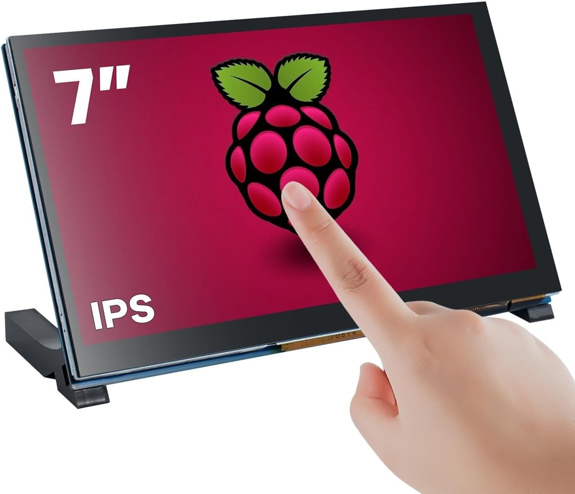 Raspberry Pi Compatible 7-Inch Touchscreen IPS Display - Wide View & Responsive