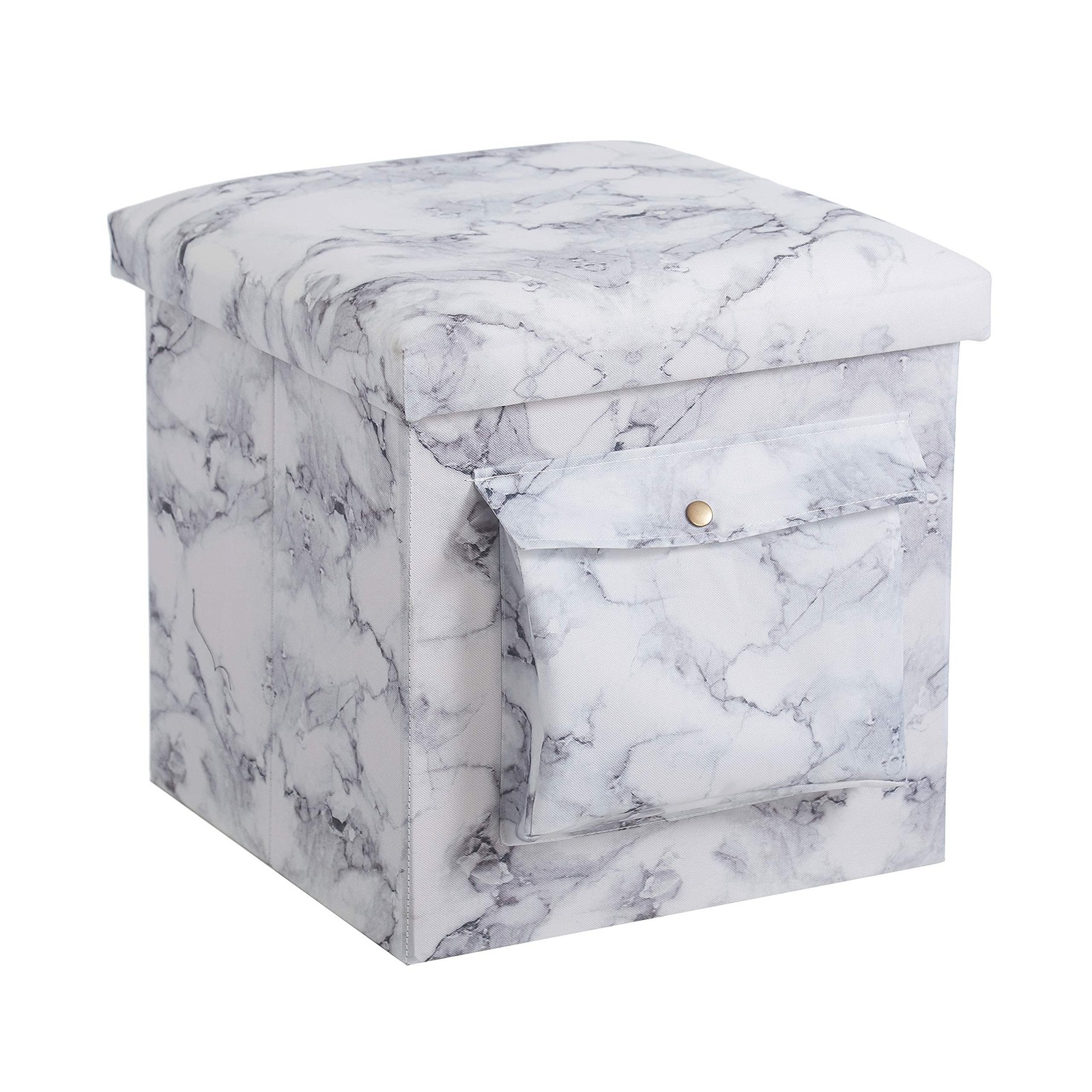 Urban Lifestyle Collapsible Storage Ottoman with Laptop Stand Tray Lid and St...