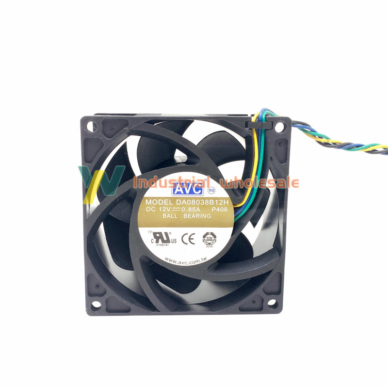 2PC brand new AVC DA08038B12H fan 80*80*38mm 12V 0.85A 4pin