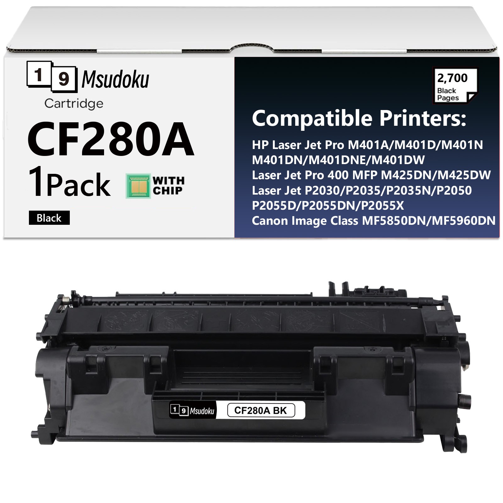 1PACK CF280A BLACK Toner Cartridge For HP Laser Jet P2030 P2035 P2035N P2050 MFP