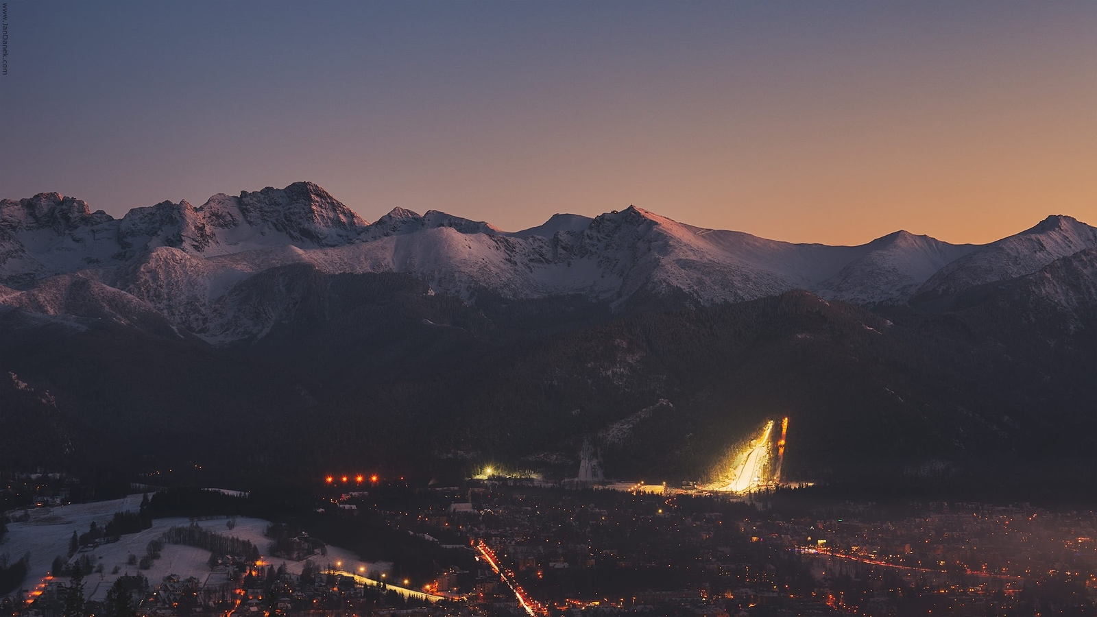 Landscape zakopane poland polish ski resort jump Custom Gaming Mat Desk