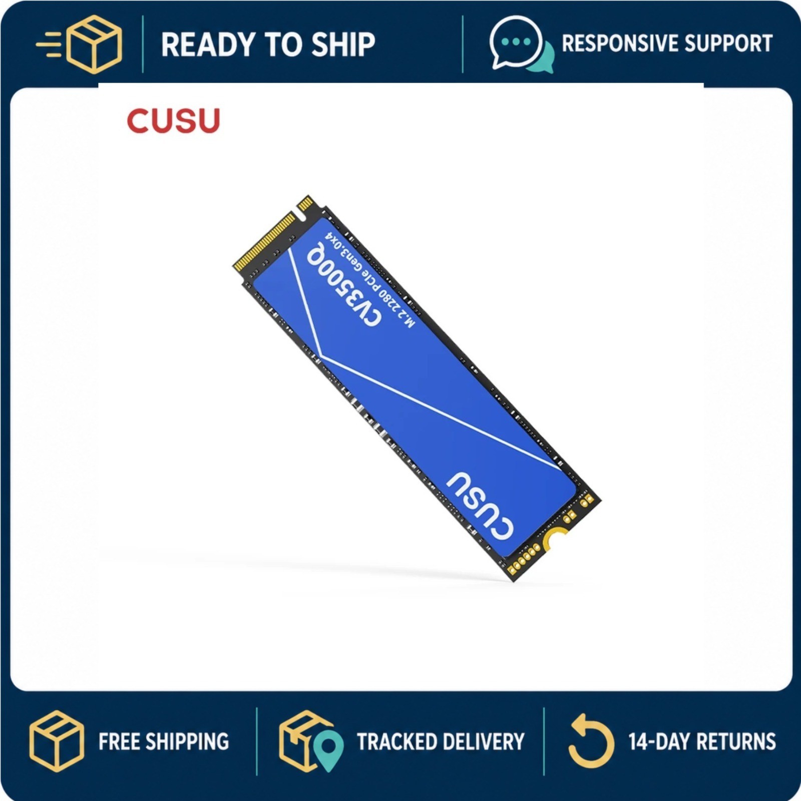 CUSU M.2 NVMe SSD 512GB 1TB 2TB PCIe 3.0x4 Internal Solid State Drive for