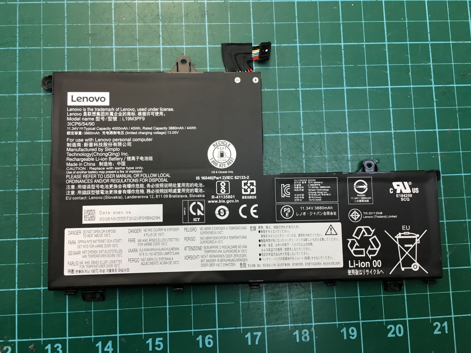 Genuine Lenovo Thinkbook 14-IIL 14" Battery 11.34V 3880mAh 44Wh L19M3PF1