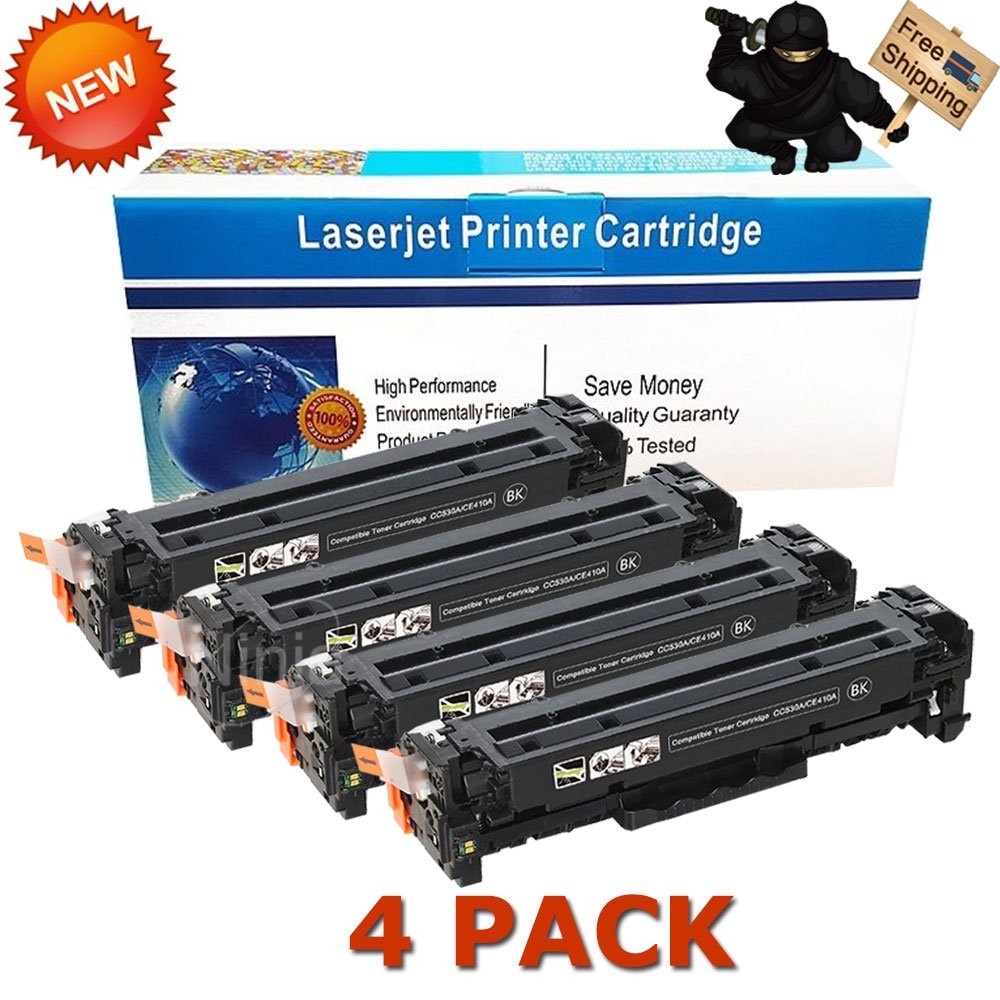 4PK CC530A 304A Black Toner Cartridge for HP LaserJet CP2025 CM2320