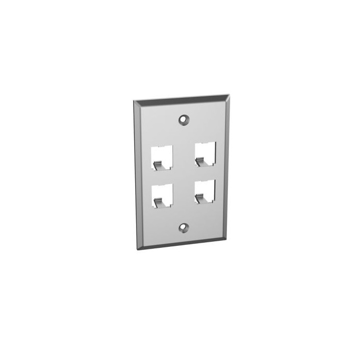 Panduit CFP4SY Faceplate Stainless Steel 4 Port Single Gang Metallic