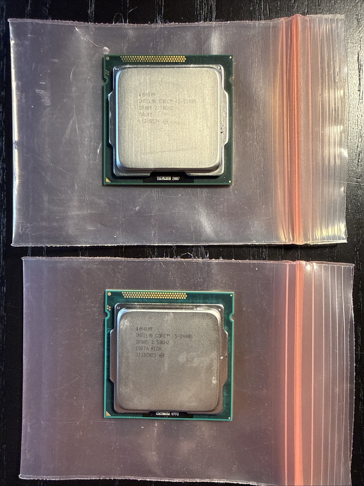 lot of two Intel Core i5 Quad-Core LGA1155 CPUs (i5-2500 SR009, i5-2400 SR00S)