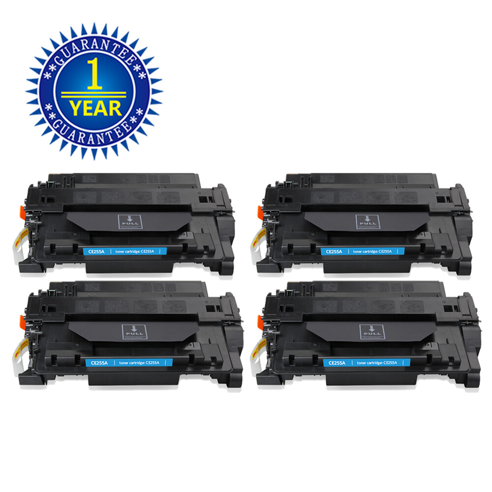 4PK CE255A Black Toner Cartridge For HP 55A LaserJet P3010 P3015 P3015dn M525c