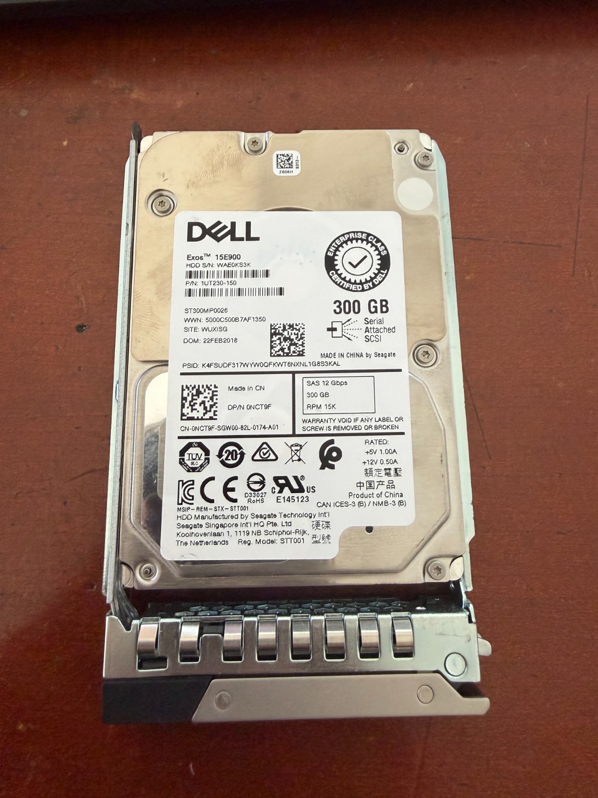 Dell NCT9F 0NCT9F 300GB 15K 12Gb/s 2.5" SAS HDD Hard Drive ST300MP0026