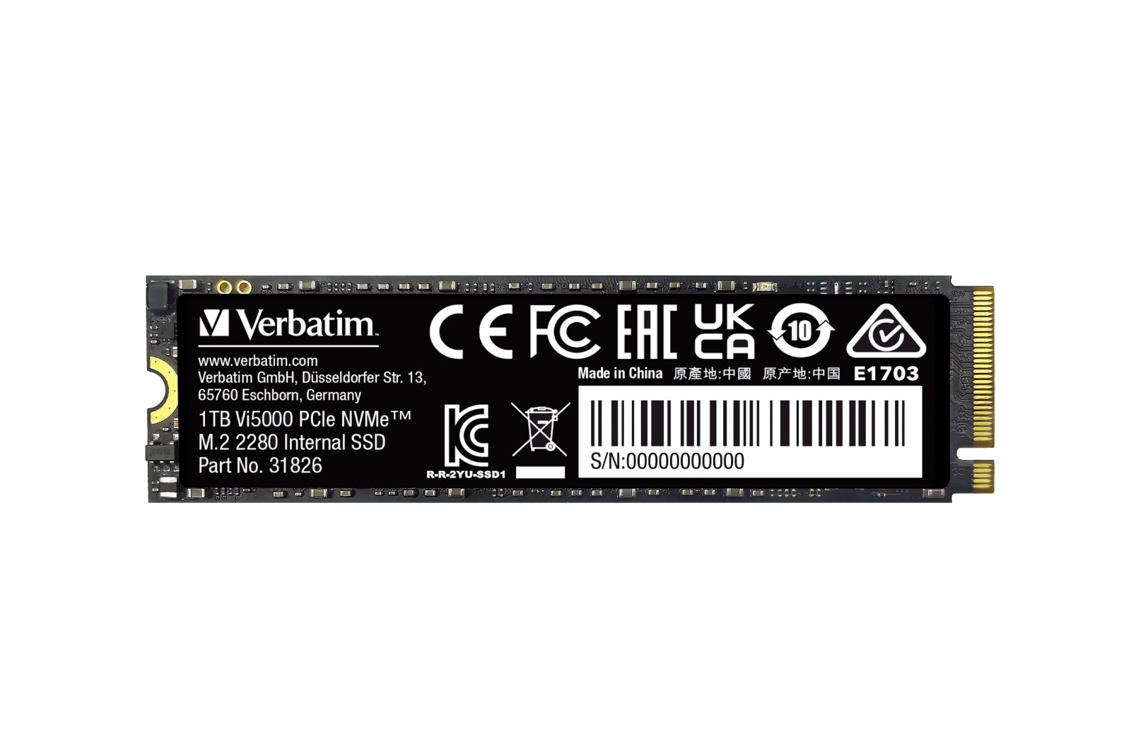 Verbatim Vi5000 1TB NVMe M.2 PCIe Gen4 x4 Internal SSD 5000MB/s Gen 4 2280 31826