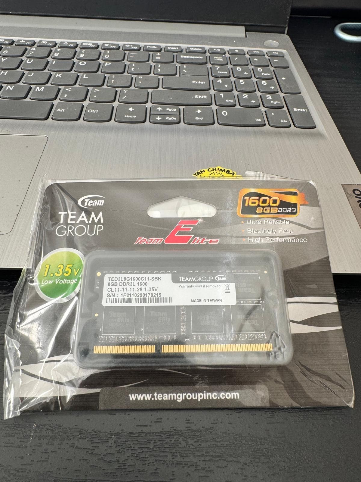 TEAMGROUP Elite DDR3L 8 GB individual 1600 MHz PC3-12800 CL11 FOR LAPTOP