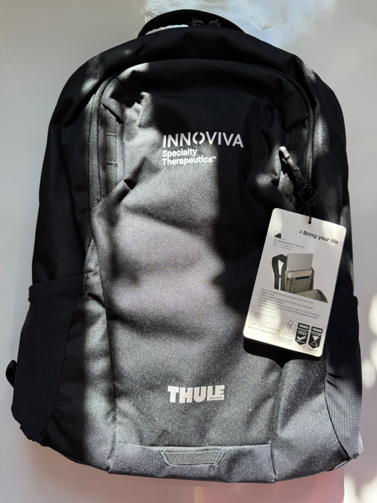 $120 Brand New Thule Sweden Lumion 21L Black 16" Computer Backpack Apple MacBook