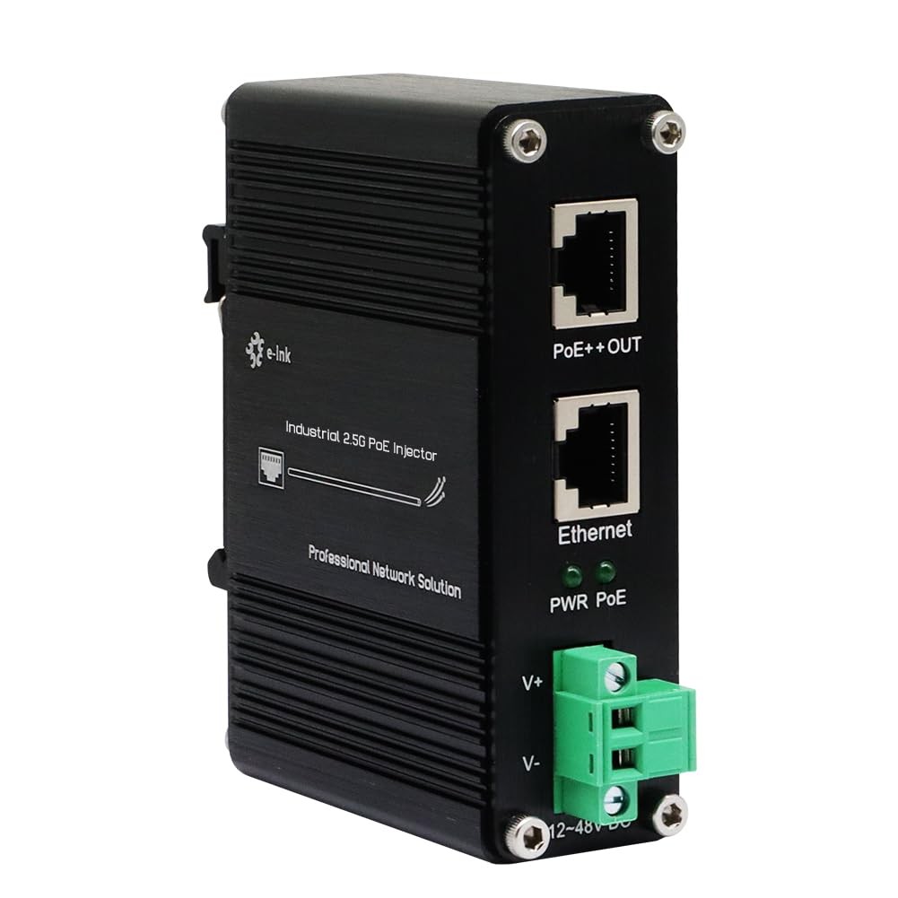 E-link Industrial 2.5G Hardened 1-Port Ethernet Input 95W PoE++ Injector