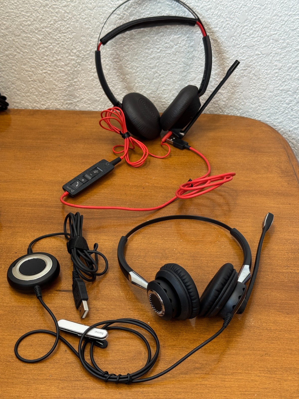 Lot 2 Plantronics Poly C5220 & Jabra Biz 2400  Wired Headset USB