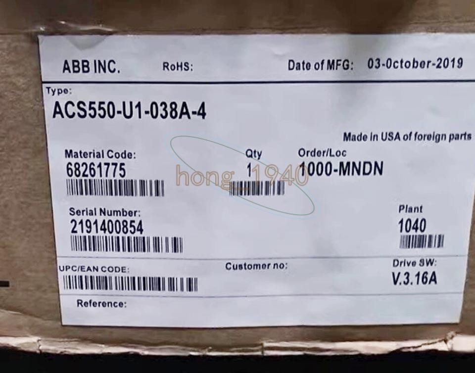 1PC ABB Frequency Converter ACS550-U1-038A-4 NEW FedEx or DHL