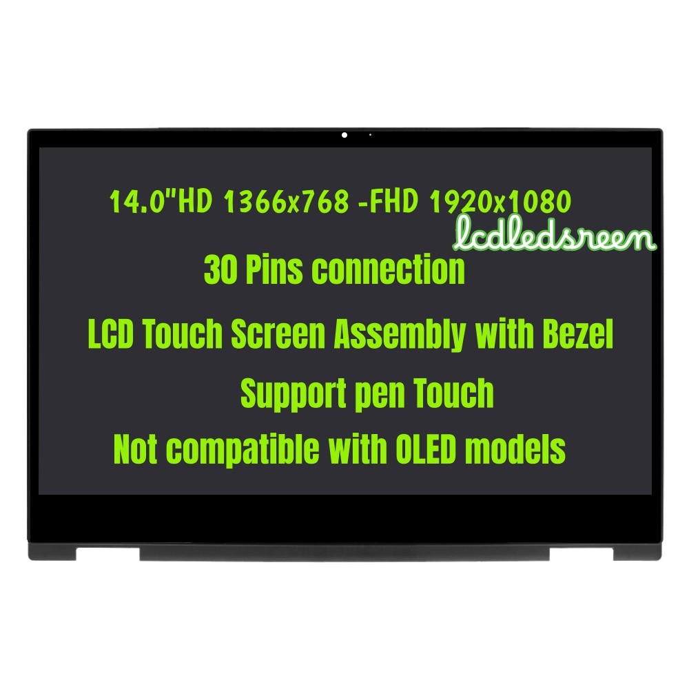 For M23861-001 Nt140whm-n61 HP LCD Display 14" FHD 14m-dw1013dx