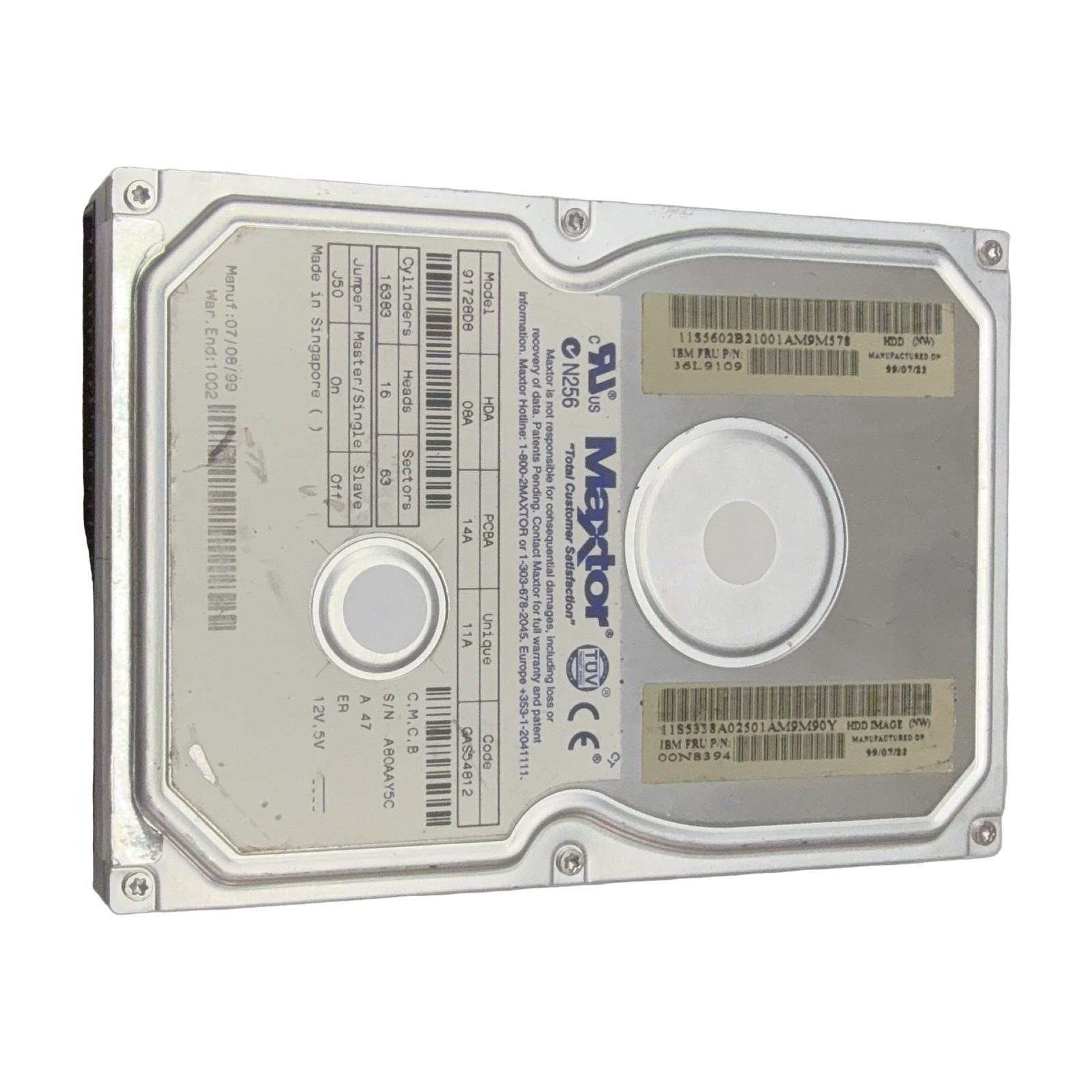 Maxtor 91728D8 IDE Hard Drive 17GB 3.5in Vintage Internal Desktop
