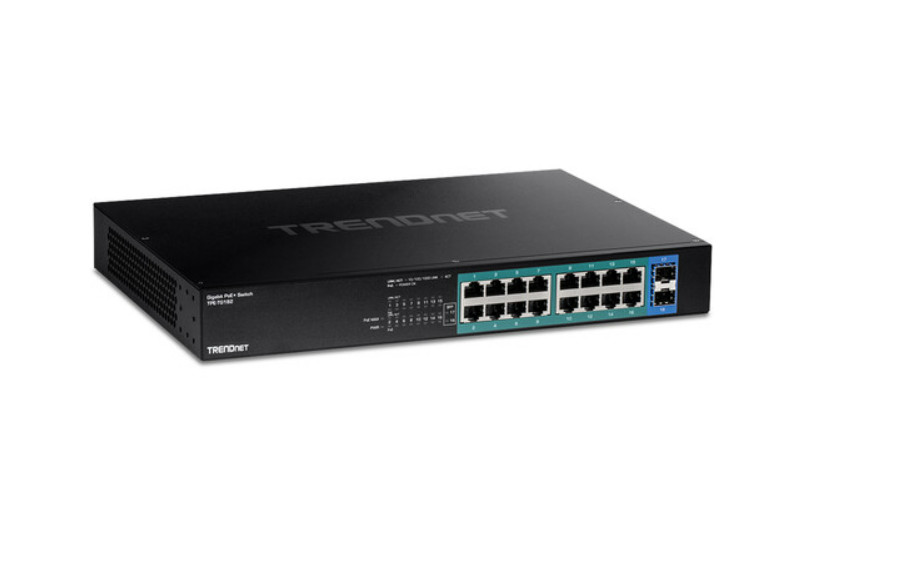TRENDnet TPE-TG182 16-Port Gigabit PoE+ Compliant Unmanaged Network Switch SFP