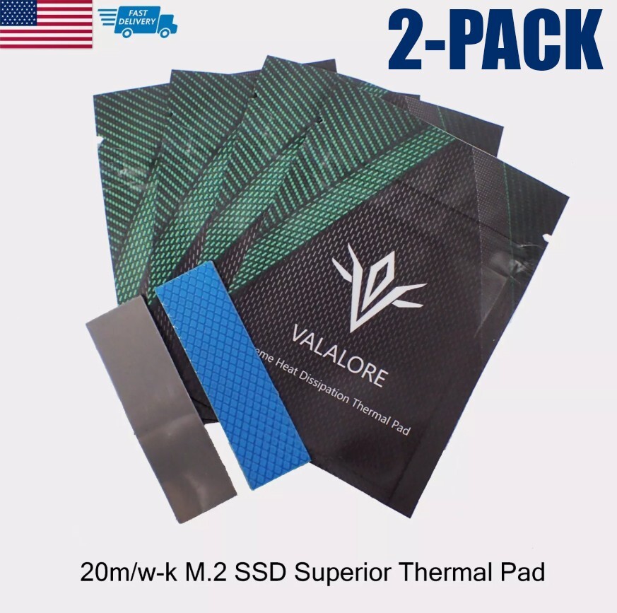 2PK Extreme Heat Dissipation Chip 100x100 M.2 SSD 2280 NVMe 70x20mm Thermal Pad