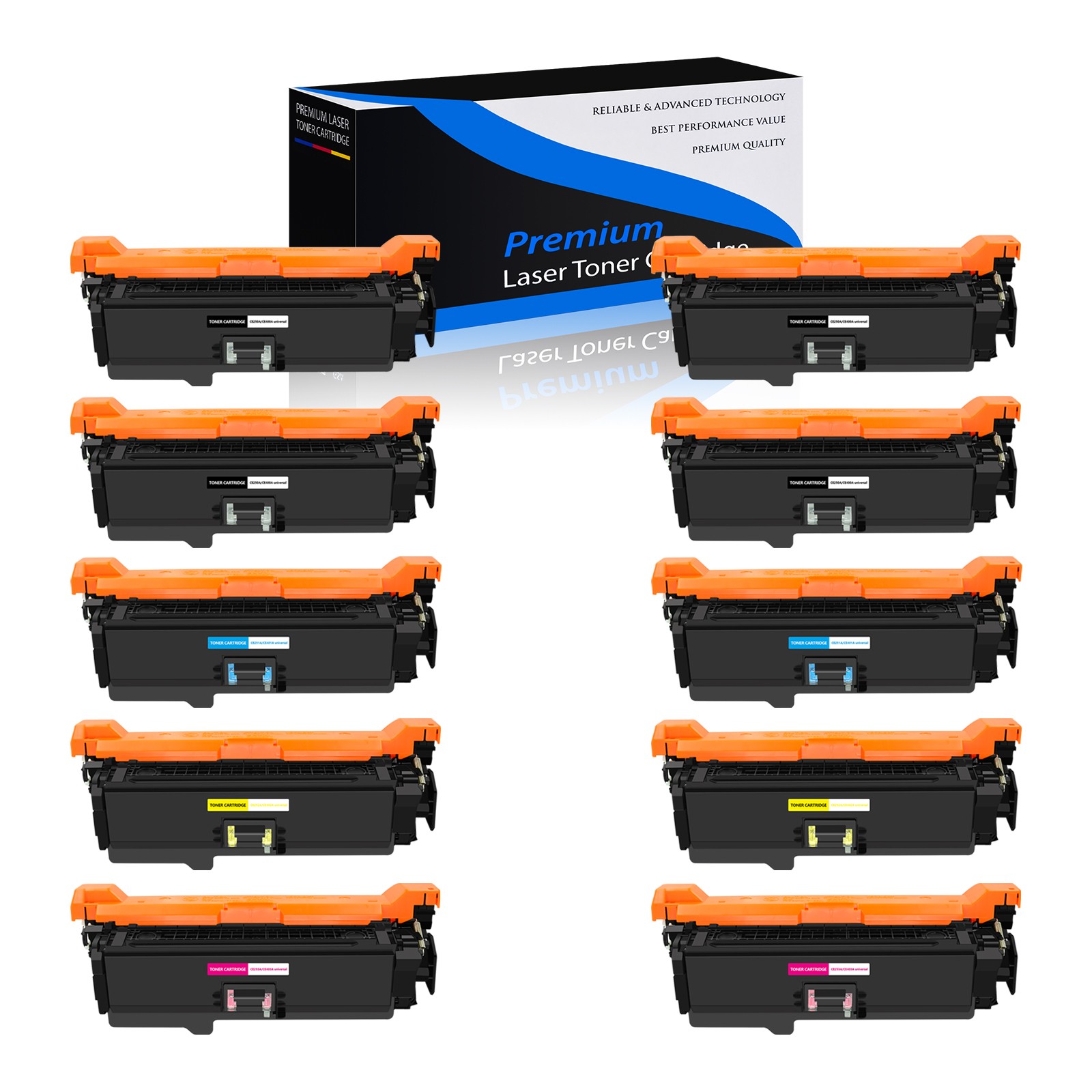 1 PK CE250A 504A BK C Y M Toner Set For HP CP3520 CM3530 CP3525D CP3525