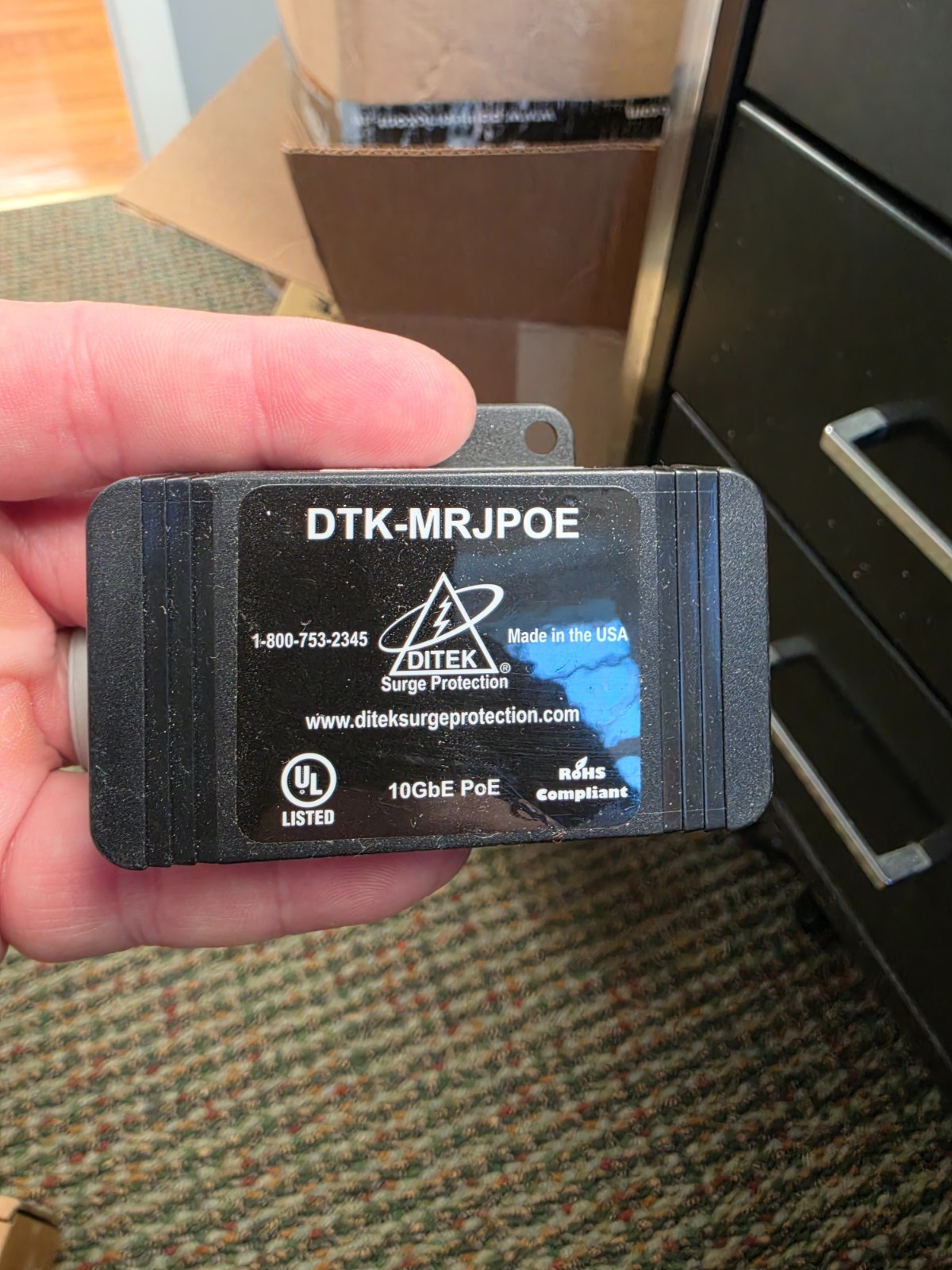 DITEK DTK-MRJPOE Single Channel 10GbE PoE Protector 