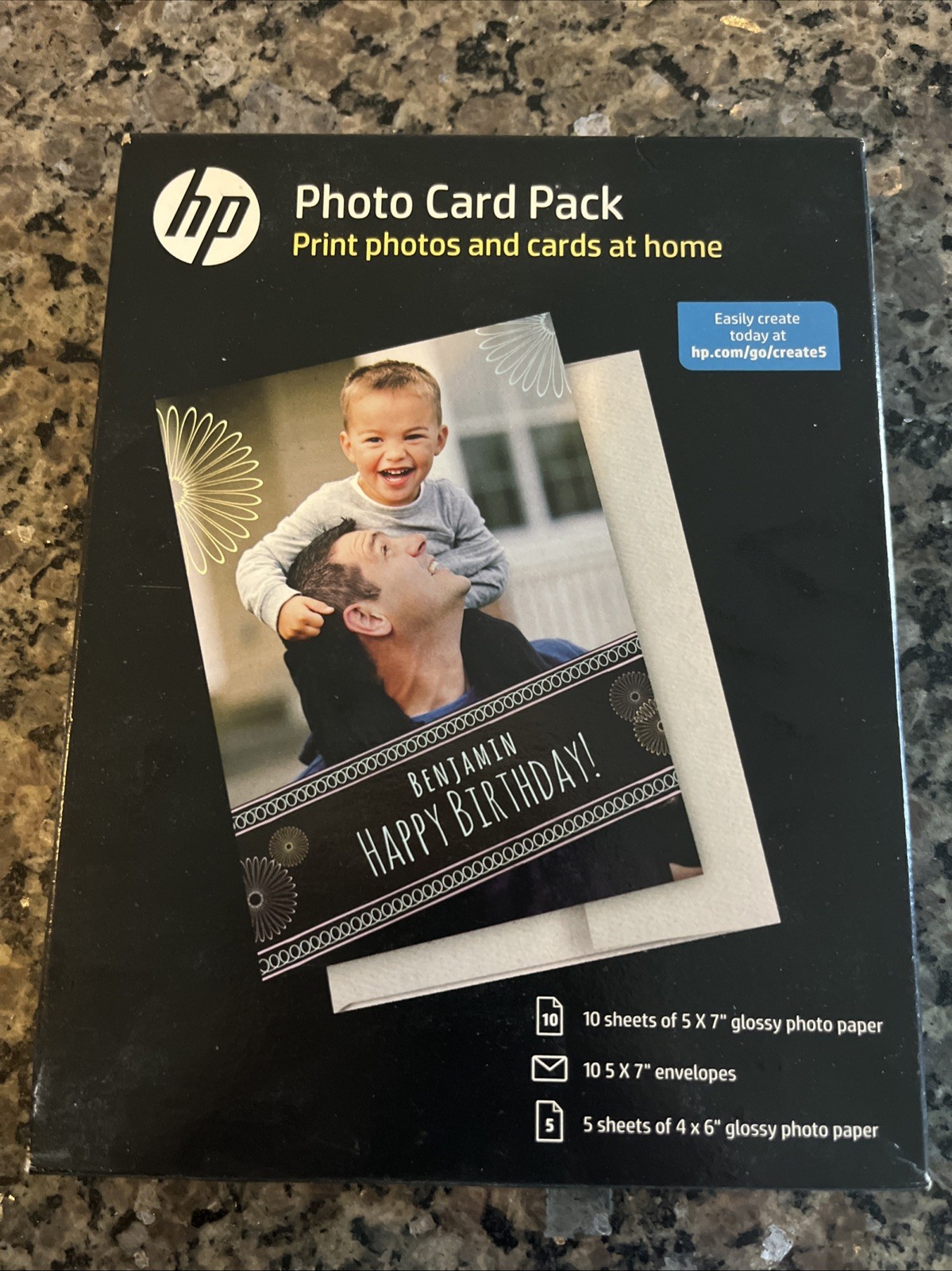 HP Photo Card Pack Of 10 (5”X7”) Glossy Photo Paper/Envelopes & 5 (4”X6”) NEW
