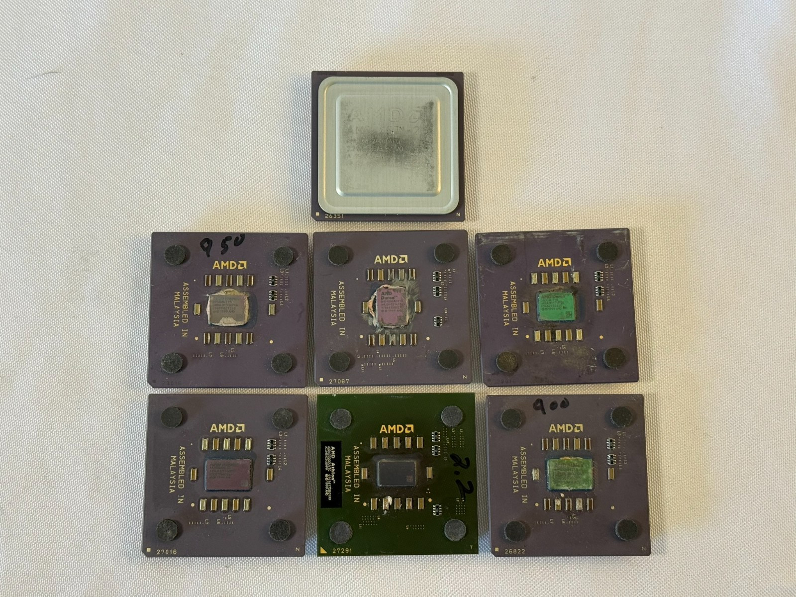 Lot 7 Vintage AMD CPUs Athlon XP 2200+ Duron K6-2 Socket A 462 Socket 7