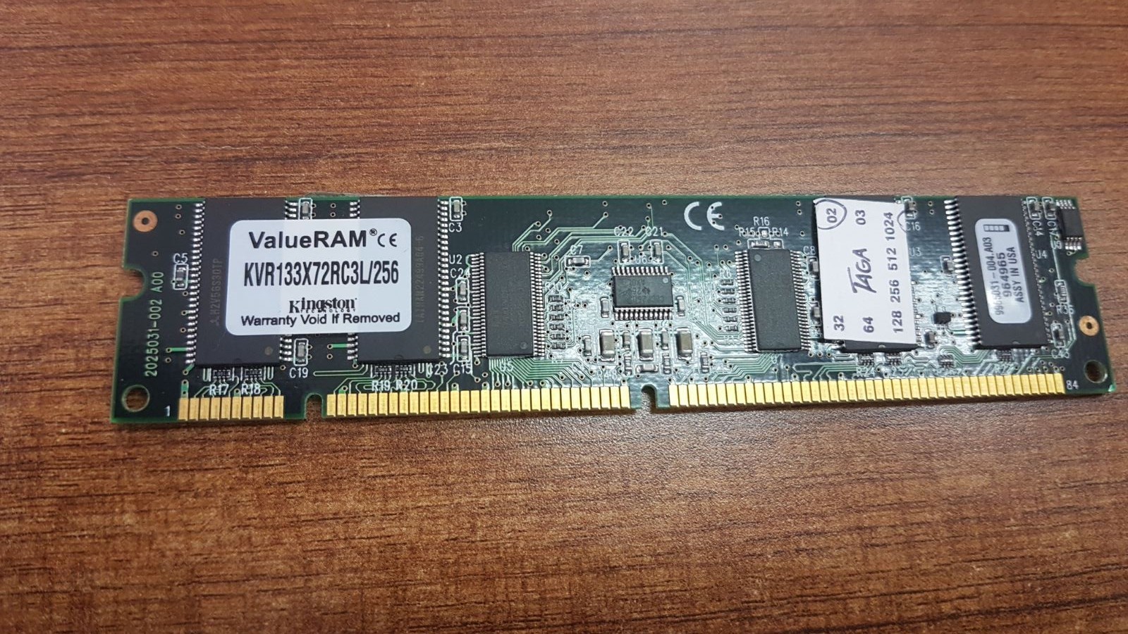 LOT OF 2 PCS. KINGSTON KVR133X72RC3L/256 256MB SDRAM PC133