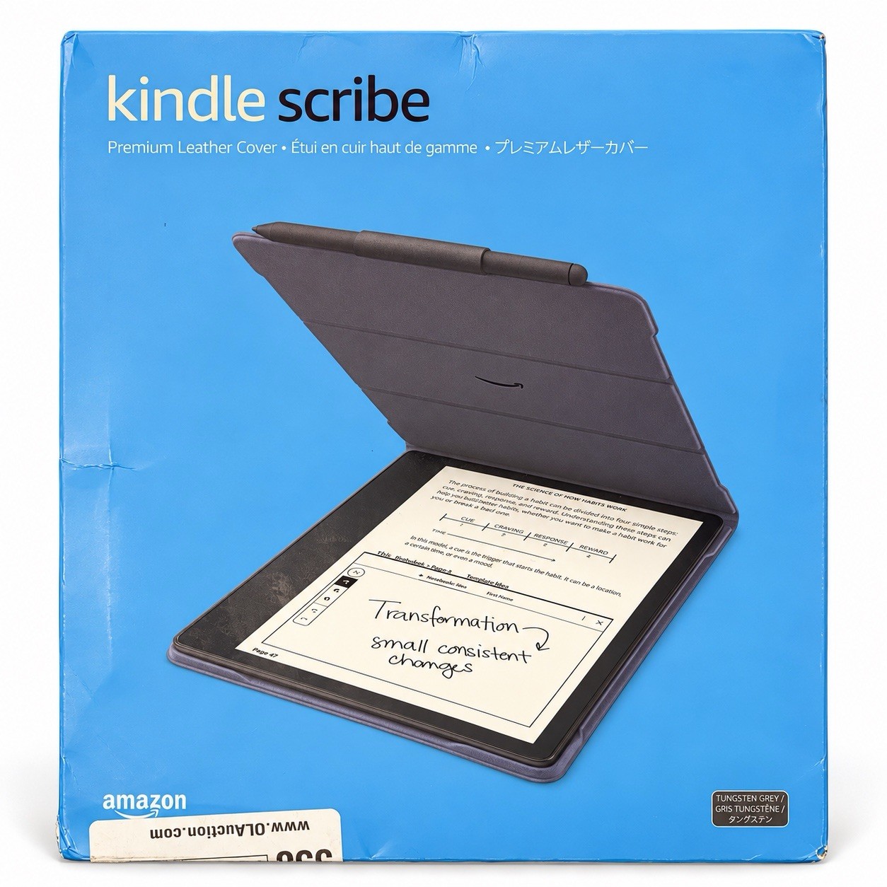 NEW SEALED AMAZON KINDLE SCRIBE PREMIUM LEATHER COVER TUNGSTEN GREY 2022