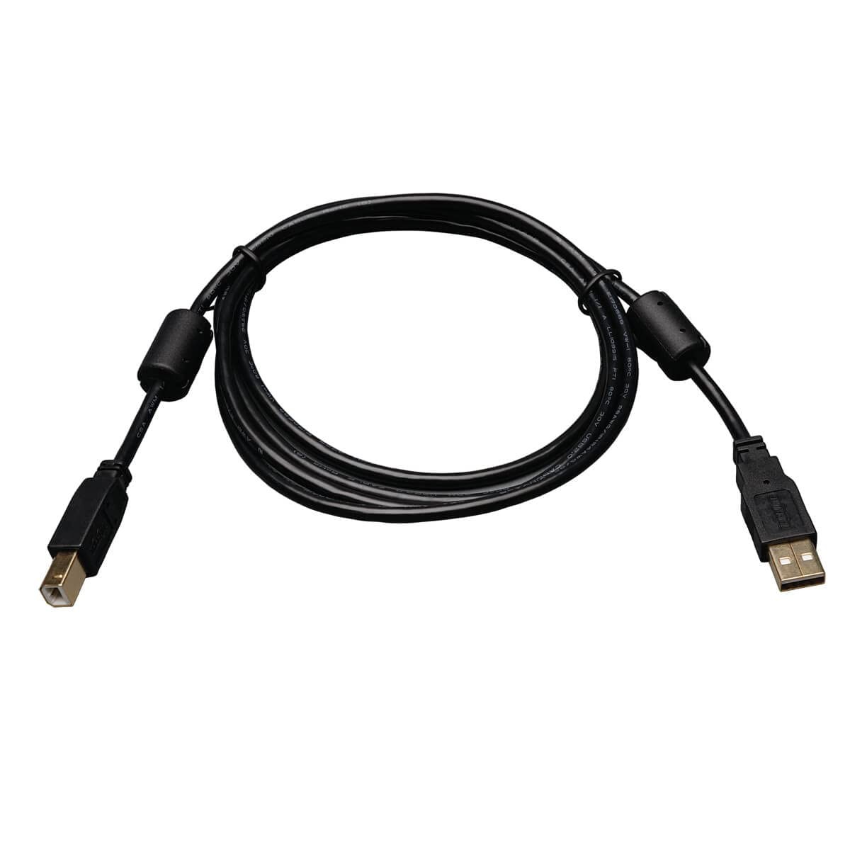 Tripp Lite USB 2.0 Hi-Speed A/B Device Cable Ferrite Chokes (M/M), 1.83 m (U023-