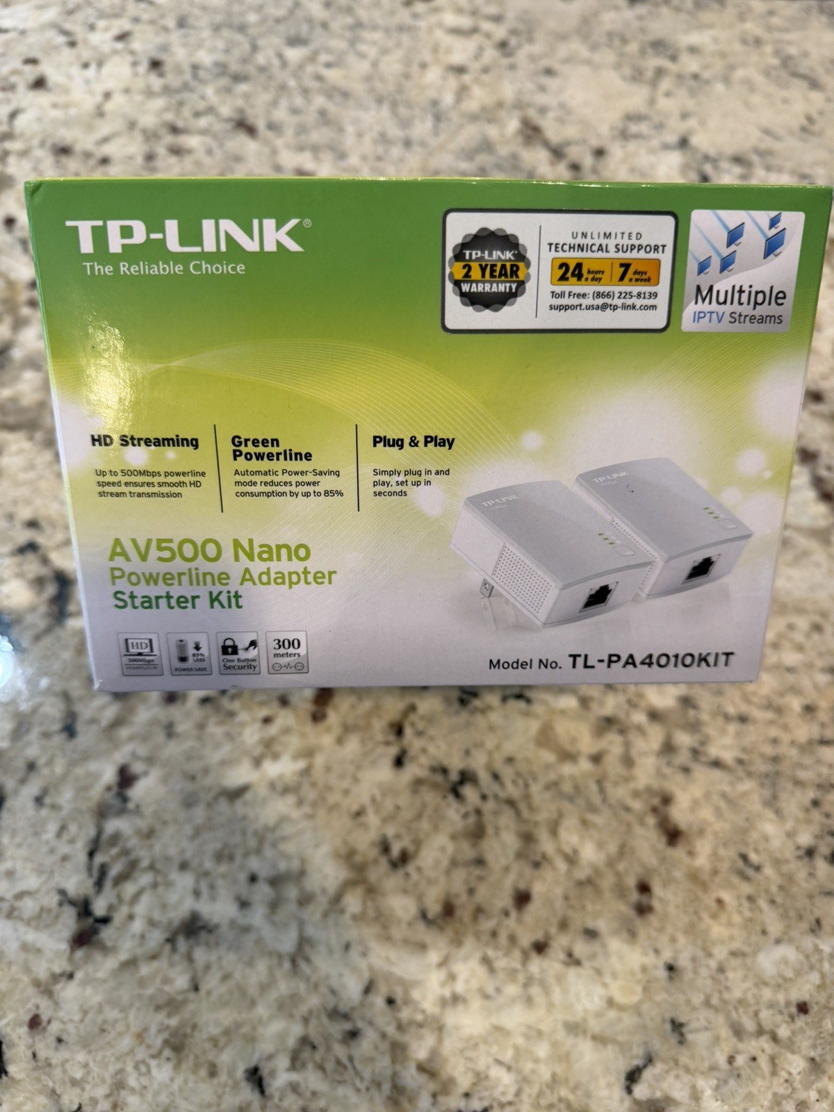 TP-Link AV500 2-port Powerline Starter Kit | 500Mbps (TL-PA4026) New | Open Box