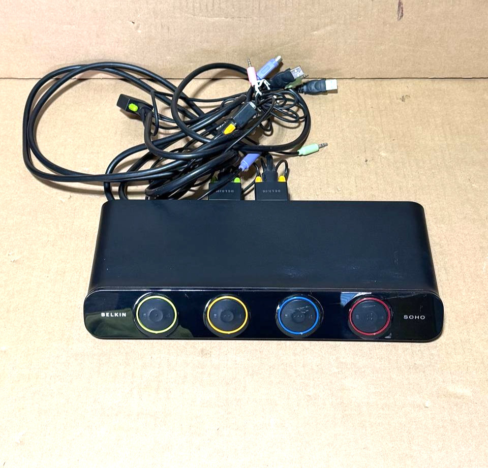 Belkin SOHO 4-Port KVM Switch Model F1DS104J No Power Supply