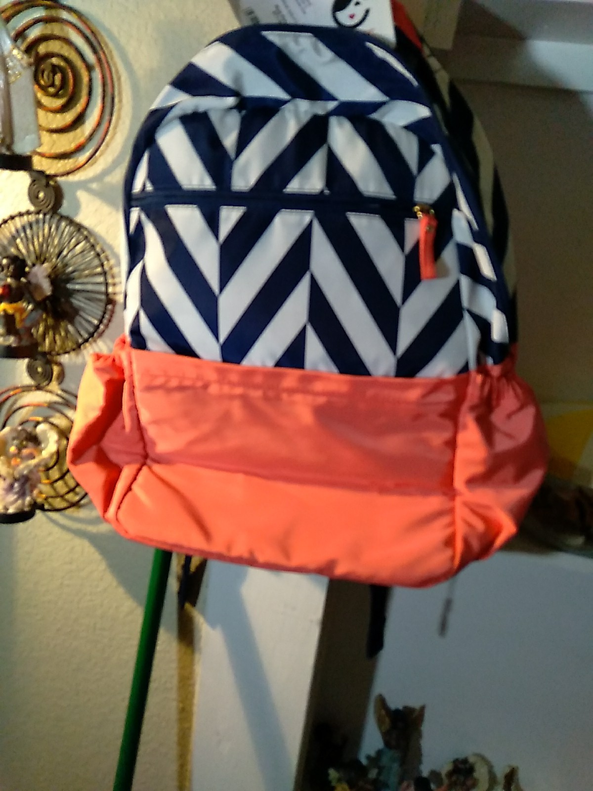 Studio C Chevron Bag, Laptop Backpack Navy &White NWT