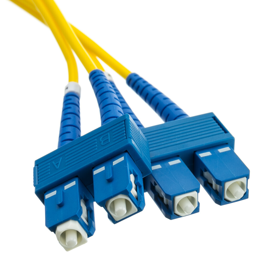 20 PACK LOT 2m SC-SC Duplex 9/125 OS2 Singlemode Fiber Cable OFNR Yellow 6FT