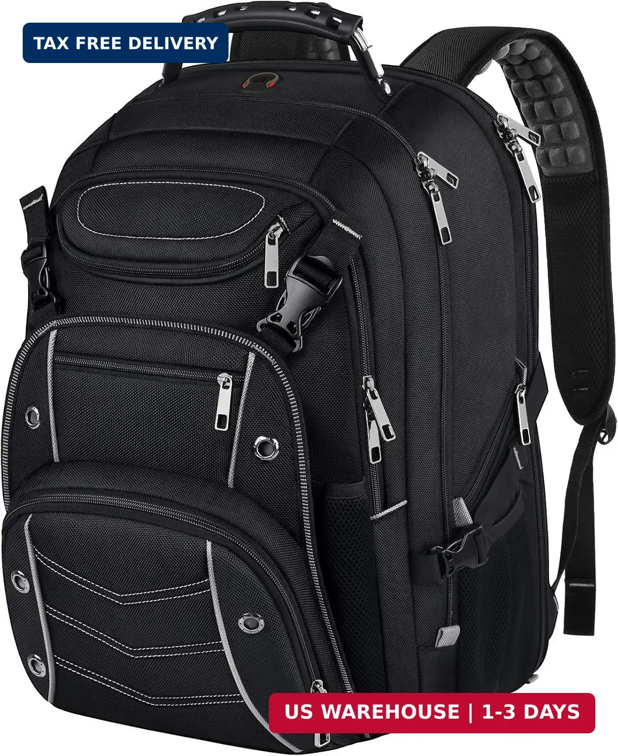Extra Large Laptop Backpack, 22" x 17" x 10", 60L Capacity, Multi-Compartment Pr