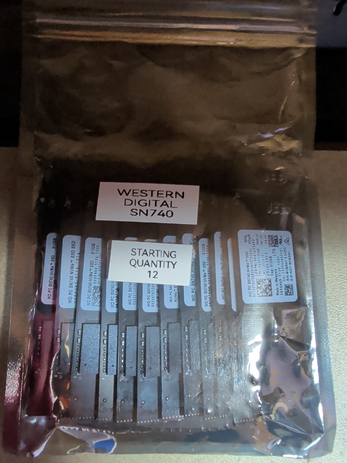 Lot of 12x WD SN740 512GB NVMe Gen4 M.2 2230 SSD Tested Data Wiped
