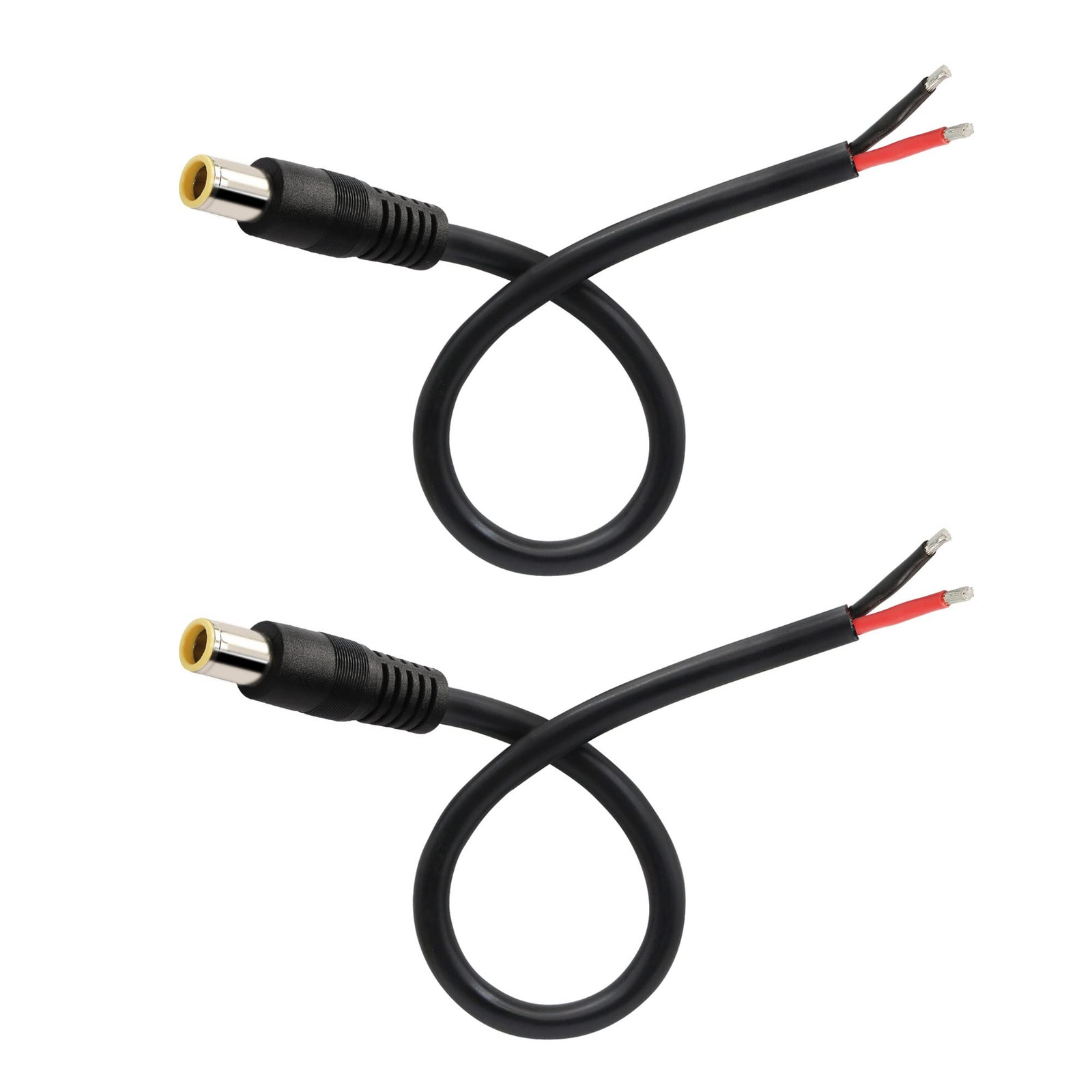 2 Pcs DC7909 Power Pigtails Cable, 12V DC 8mm Male Plug to Bare Wire Open End...