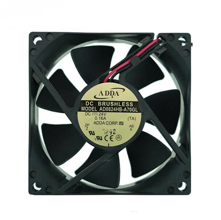 For ADDA AD0824HB-A70GL DC 24V 0.16A 80*80*25mm 45CFM 2wire Cabinet cooling fan