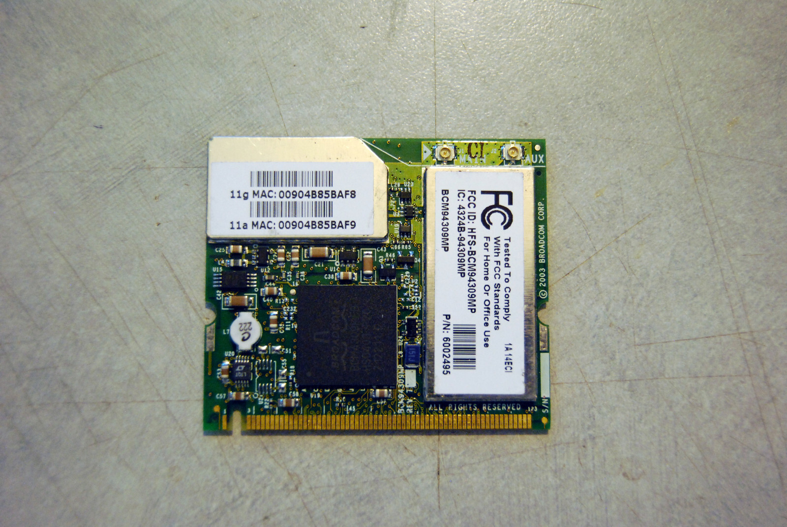 DELL/Broadcom BCM94309P BRCM1007 0J4781 laptop WiFi card