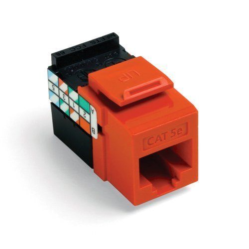 Leviton 5G108-RO5 Snap in Connector Cat 5e Orange Jack Qty. 8