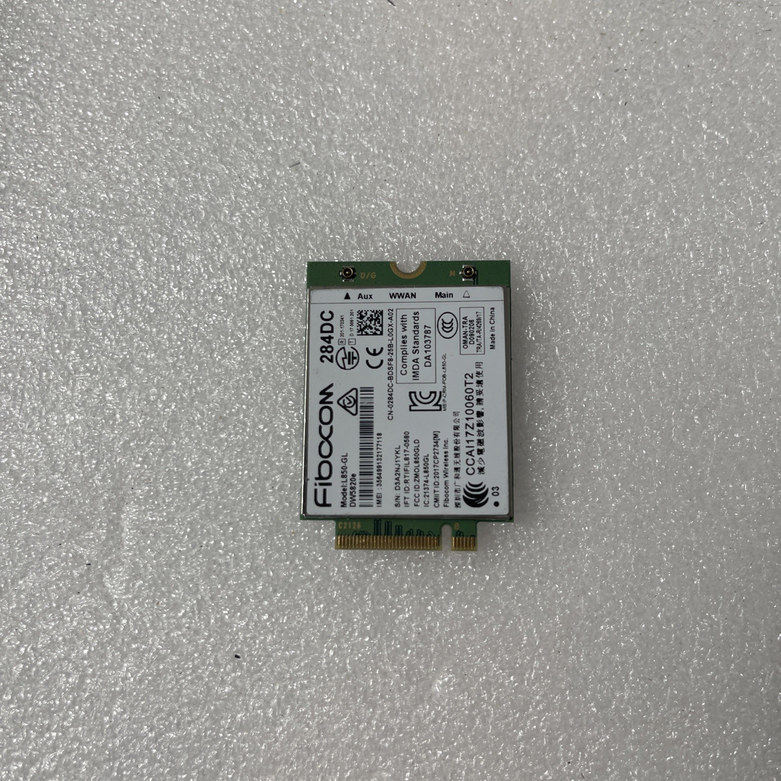 Genuine Original  Dell DW5820e Fibocom L850-GL LTE/WCDMA 4G WWAN Card H9WGV W5