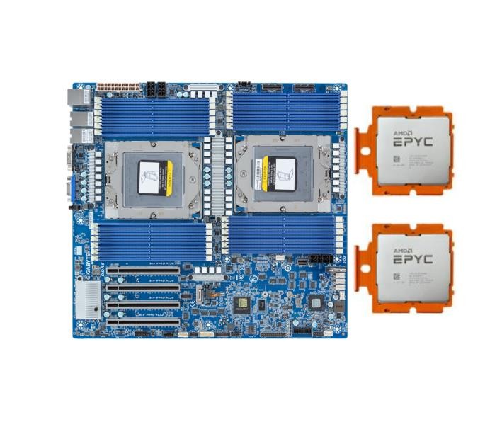 Gigabyte MZ73-LM1 SP5 Motherboard With 2pcs AMD EPYC 9334 QS 64Cores CPU